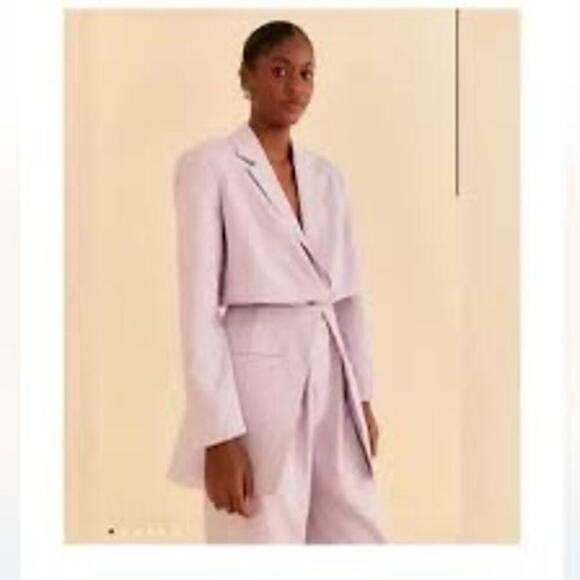 FARM Rio Jackets & Blazers - NWT FARM RIO Lilac Lavendar Cut Out Blazer Womens Size XL